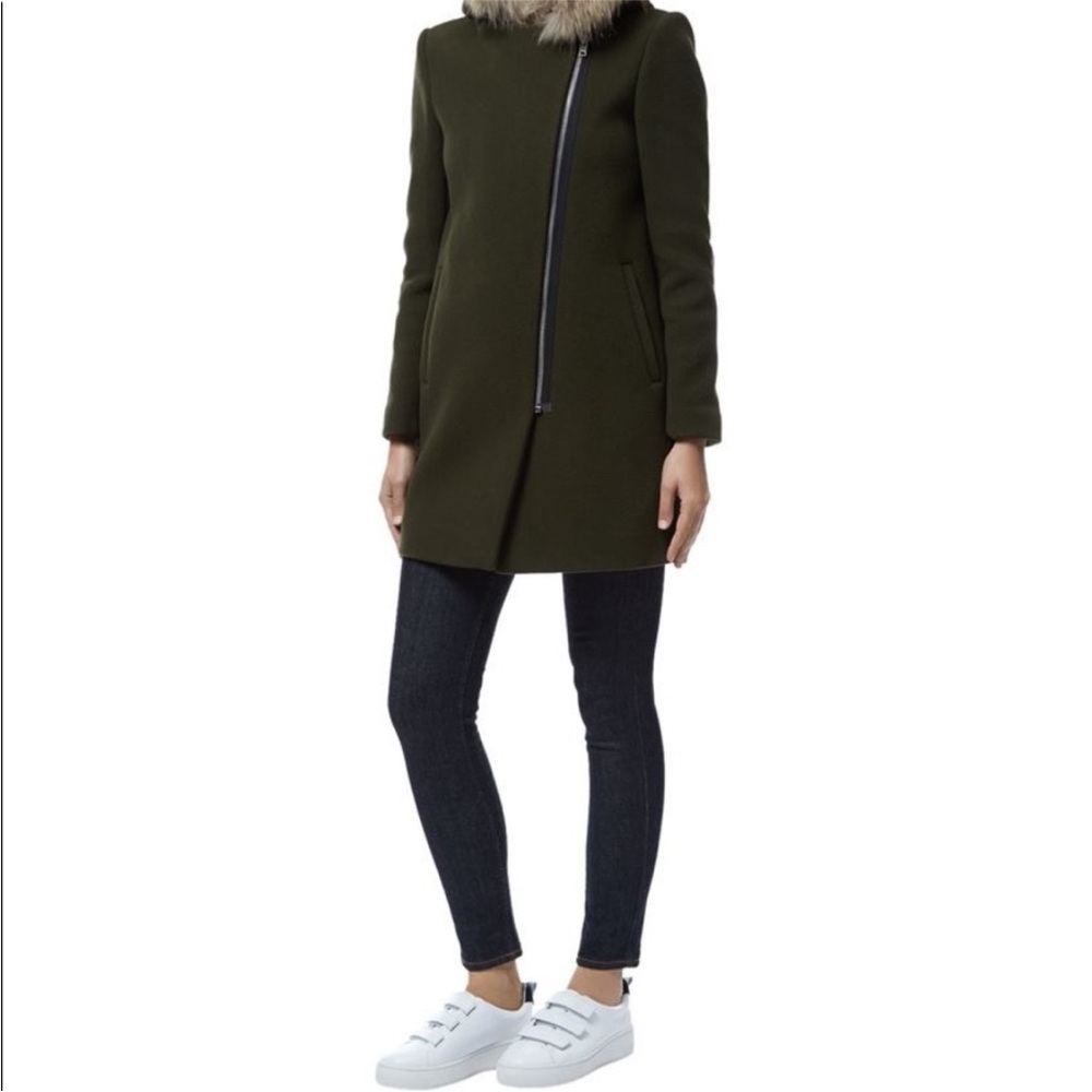 Sandro wool khaki zipper jacket - Picture 2 of 6